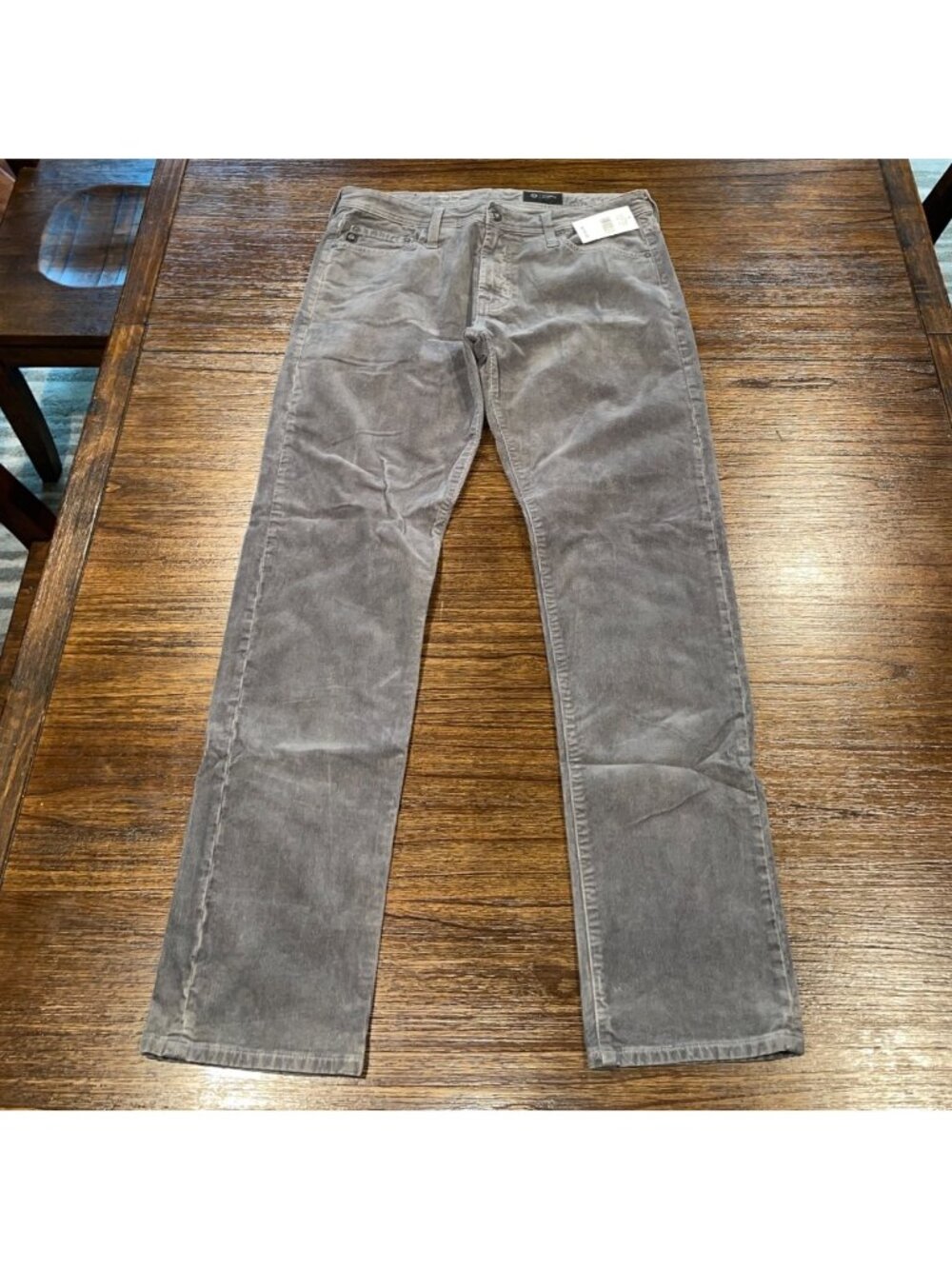 AG Tellis Corduroy Pant 32x31.5 Gray Modern Slim Trouser Stretch Fall Japan Work